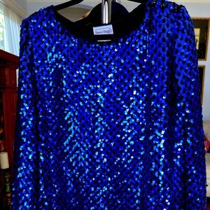Vintage blue sequin tunic